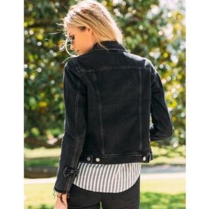 Black Levi Trucker Bow Sleeve Jean Jacket